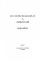 Du sens religieux a Abraham: Appendice