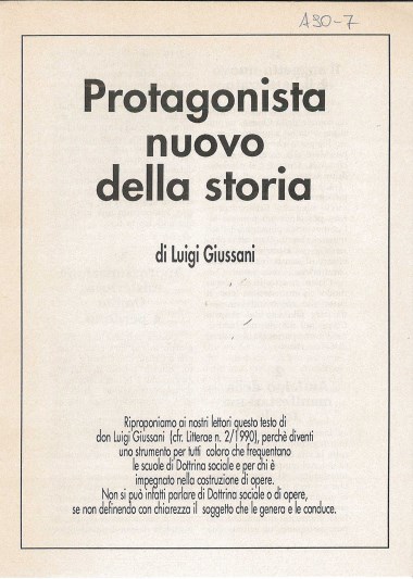 Protagonista nuovo della storia